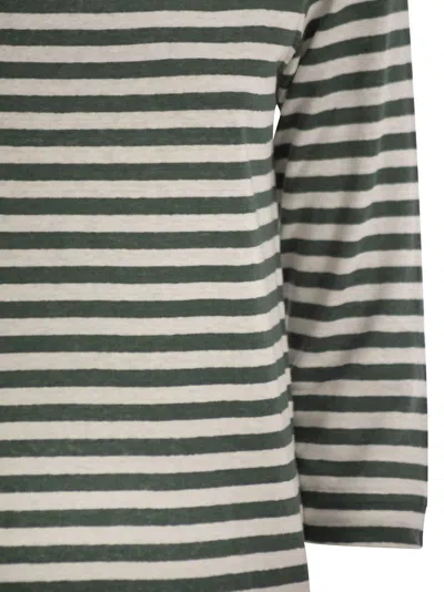 Majestic Filatures Striped Linen Boat Neck T-shirt