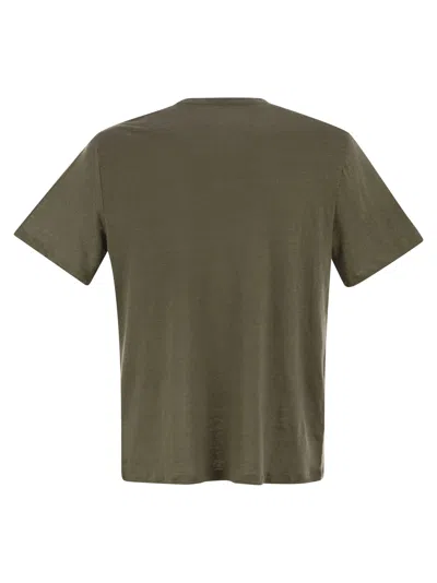 Majestic Crew-neck And Short-sleeved T-shirt In Linen