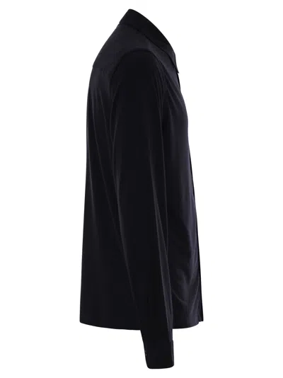 Majestic Long Sleeved Lyocell And Cotton Shirt In Black