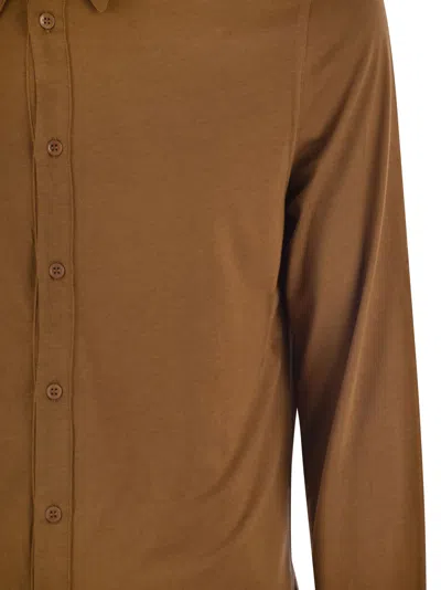 Majestic Long-sleeved Lyocell And Cotton Shirt