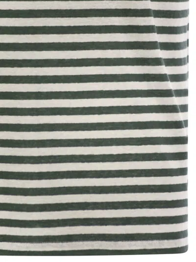 Majestic Striped Linen Crew-neck T-shirt