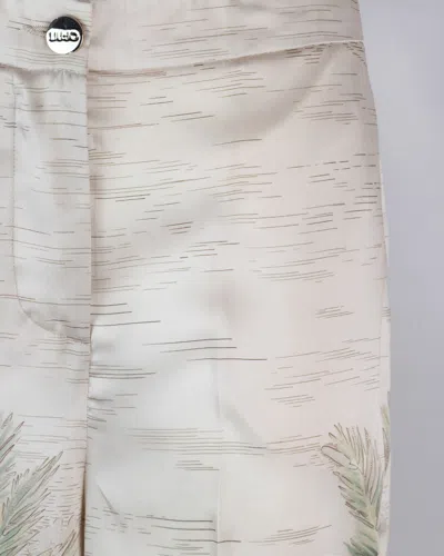 Liu •jo Flared Wide Leg Trousers With Tropical Print
