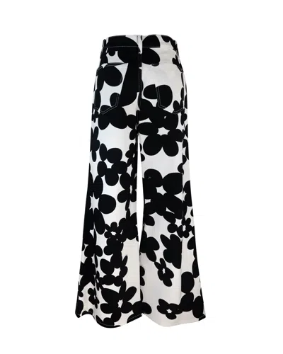 Marni Cotton Trousers With Black And White Dillies Print