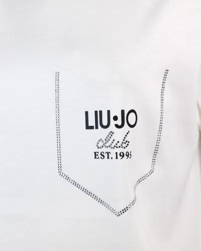 Liu •jo Liu Jo T Shirt Con Strass Bianca
