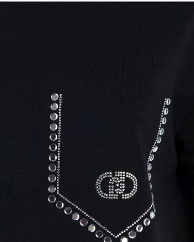 Liu •jo Liu Jo T Shirt Con Strass Nera