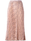 VALENTINO triangle print pleated skirt,DRYCLEANONLY