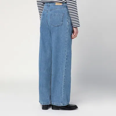 Maison Kitsuné Wide Pleated Blue Jeans