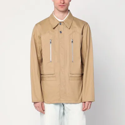 Namacheko Collared Cotton Jacket With Front Zip Pockets In Brown
