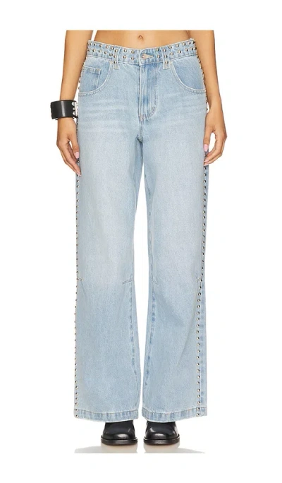 Jaded London Studded Colossus Wide Leg In Brown