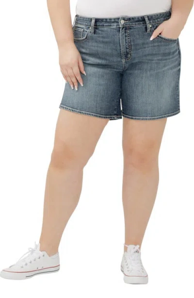 Silver Jeans Co. Plus Size Boyfriend Mid Rise Luxe Stretch Shorts