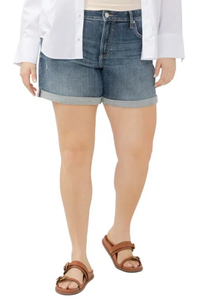 Silver Jeans Co. Plus Size Suki Faded Denim Shorts In Blue