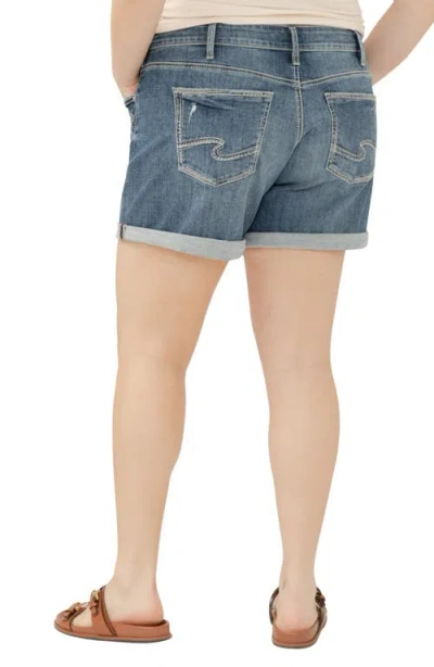 Silver Jeans Co. Plus Size Suki Faded Denim Shorts In Blue
