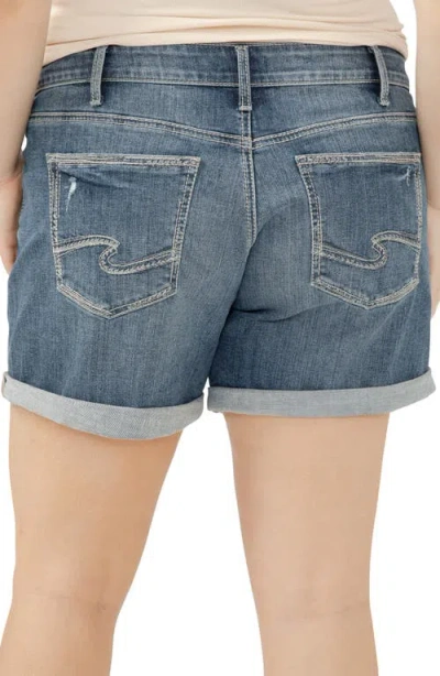 Silver Jeans Co. Plus Size Suki Faded Denim Shorts In Blue
