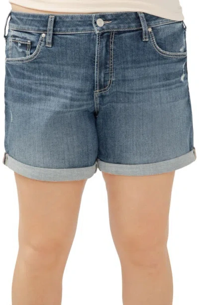Silver Jeans Co. Plus Size Suki Faded Denim Shorts In Blue