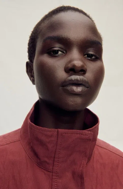 Mango Wrinkled Effect Suit Vest With Pockets Wine