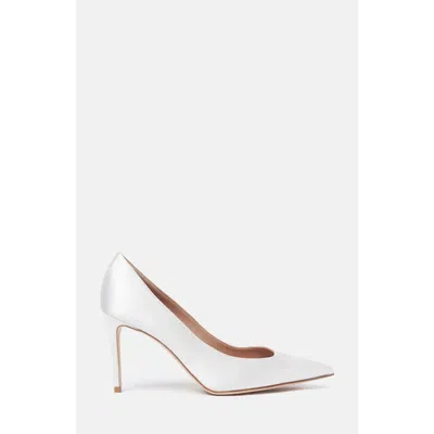Scarosso Greta Satin Pointed-toe Pumps In White