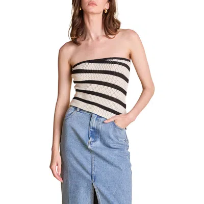 Endless Rose Stripe Open Stitch Tube Top