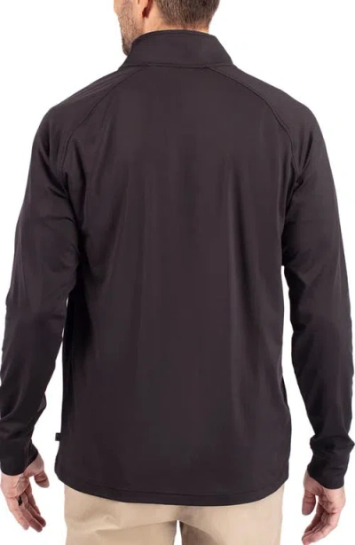 Cutter & Buck Adapt Eco Knit Stretch Recycled Mens Big And Tall Quarter Zip Pullover Jacket In Black