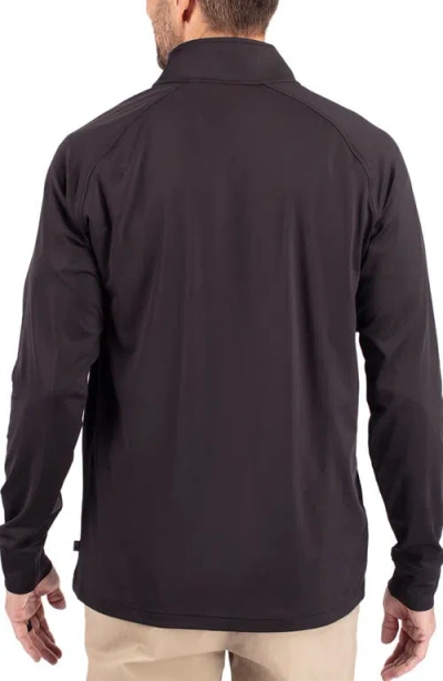 Cutter & Buck Adapt Eco Knit Stretch Recycled Mens Big And Tall Quarter Zip Pullover Jacket In Black