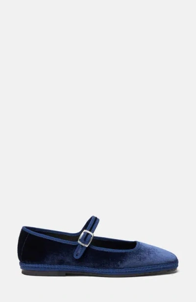 Scarosso Petra Velvet Slippers In Blue - Velvet