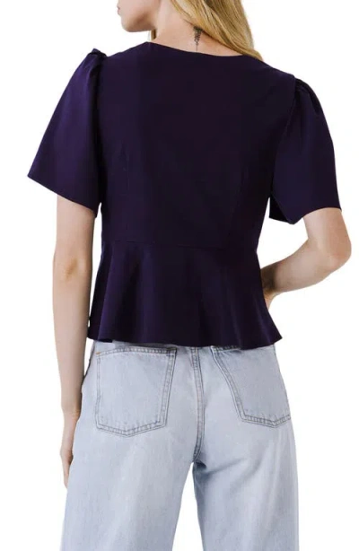 Endless Rose Twist Front Ruffle Sleeve Blouse