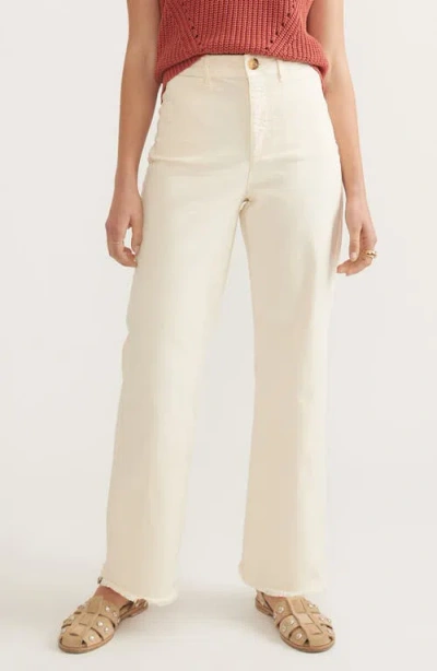 Marine Layer Bridget Frayed High Waist Wide Leg Twill Pants