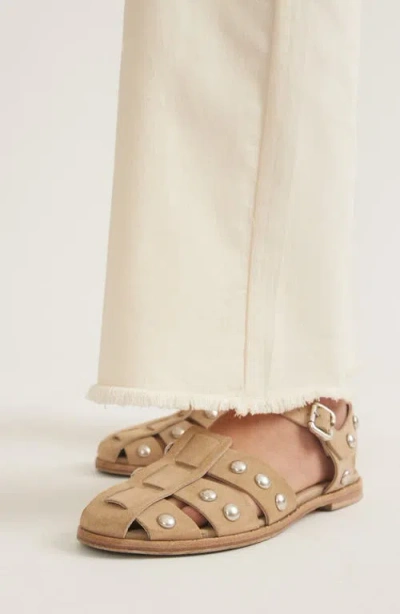 Marine Layer Bridget Frayed High Waist Wide Leg Twill Pants