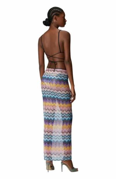 Missoni Mare Embellished Printed Metallic Mesh Maxi Skirt