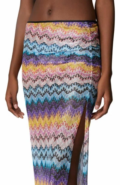 Missoni Mare Embellished Printed Metallic Mesh Maxi Skirt