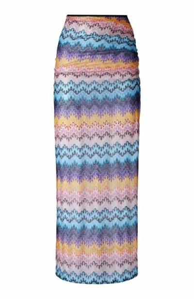 Missoni Mare Embellished Printed Metallic Mesh Maxi Skirt