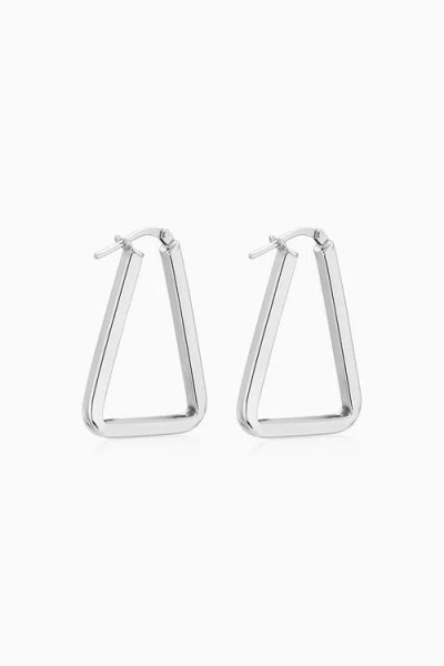 Oradina Sterling Silver Trinity Midi Hoops