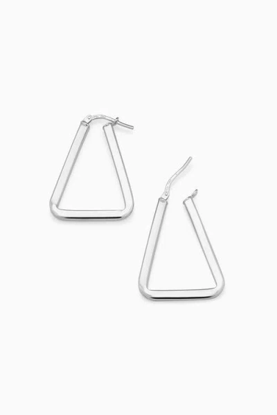 Oradina Sterling Silver Trinity Midi Hoops