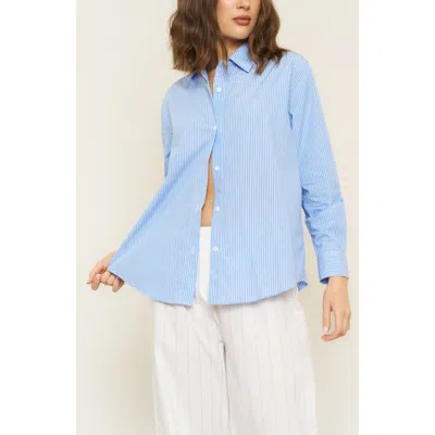 Whimsy + Row Denise Top In Blue Stripe