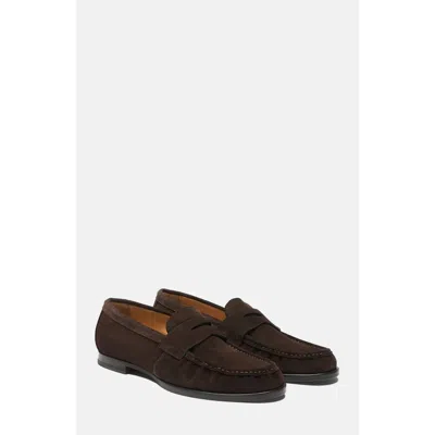 Scarosso Fred Round-toe Loafers In Brown