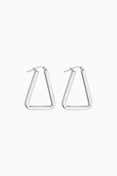Oradina Sterling Silver Trinity Midi Hoops