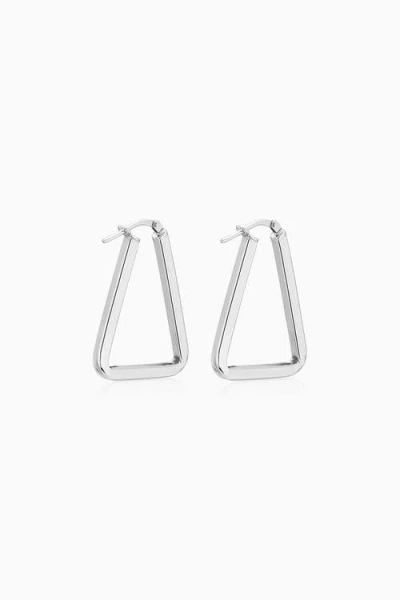 Oradina Sterling Silver Trinity Midi Hoops