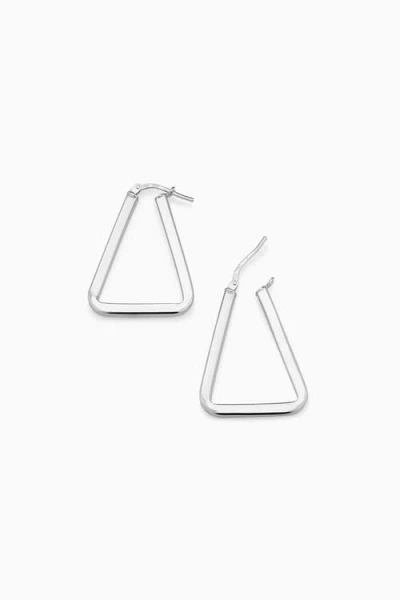 Oradina Sterling Silver Trinity Midi Hoops