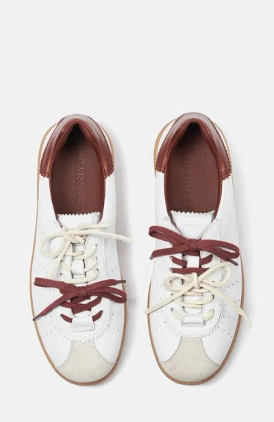 Scarosso Mariate Lace-up Sneakers In White - Calf
