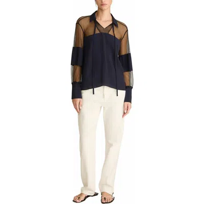 Rebecca Taylor Crepe De Chine And Lace Popover Blouse