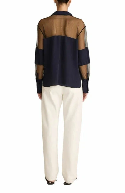 Rebecca Taylor Crepe De Chine And Lace Popover Blouse