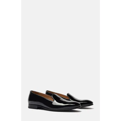 Scarosso George Patent Leather Slippers In Black