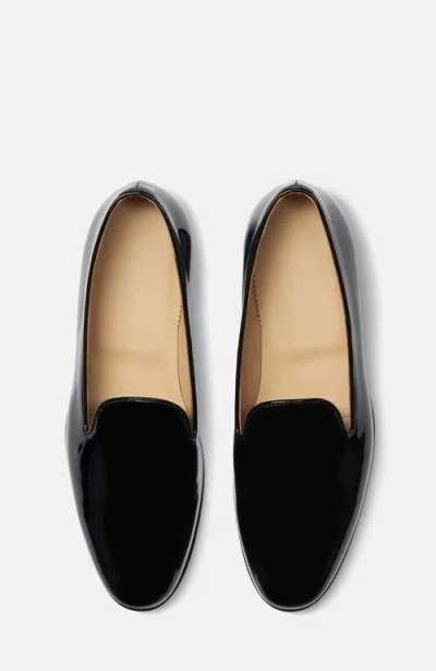 Scarosso George Patent Leather Slippers In Black