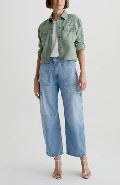 Ag Rian High Waist Ankle Straight Leg Jeans In Blue