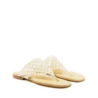 Andrea Gomez Brenda Raffia Sandals In Neutral