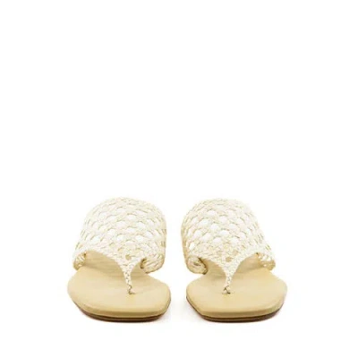 Andrea Gomez Brenda Raffia Sandals In Neutral