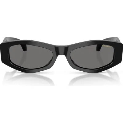 Versace 54mm Polarized Irregular Sunglasses In Black