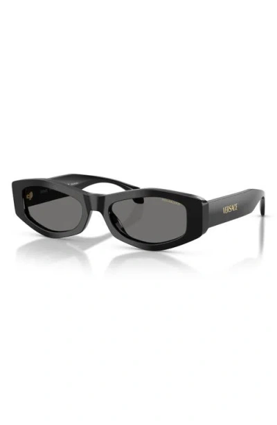 Versace 54mm Polarized Irregular Sunglasses In Black