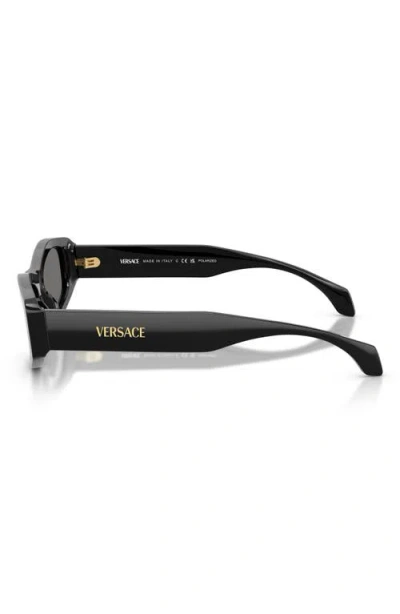 Versace 54mm Polarized Irregular Sunglasses In Black