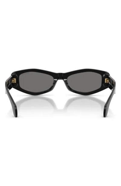 Versace 54mm Polarized Irregular Sunglasses In Black
