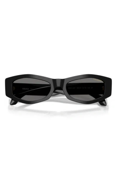 Versace 54mm Polarized Irregular Sunglasses In Black